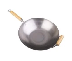 Wok 36cm Carbon Steel Sgle Wood Handle