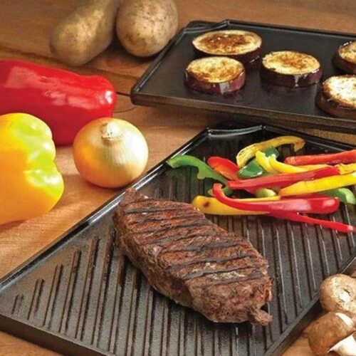 Lodge Cast Iron Reversible Grill/Griddle Rectangular 2 Lodge Cast Iron Reversible Grill/Griddle Rectangular - Image 2
