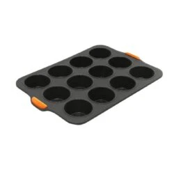 Muffin Pan 12 Cup Silicone 35.5×24.5cm Bakemaster
