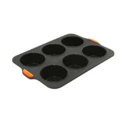 Muffin Pan Large 6 Cup Silicone 35.5×24.5cm Bakemaster