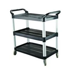 Trolley 3 Shelf Black ABS/Alum 1020x500mm