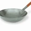 Wok Pan Iron W/Sgle Wood Handle Various Size