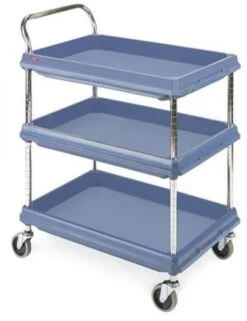 Utility Trolley 3 Tier 204Kg Deep Ledge Extra Wide METRO Blue